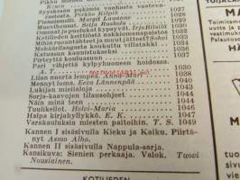 Kotiliesi 1960 nr 16,  elokuu itsenäisen naisen ammatteja - minusta tuli lankakauppias Aili Jokinen (Tampere), perintöesineitä oikeassa ympäristössä, kaulukset