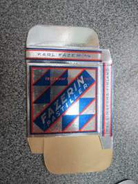 Fazer Parhaita pastilleja / Fazerin Pastiller -käyttämätön, tyhjä karamelliaski 1930-luvulta
