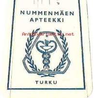 Nummenmäen Apteekki  , resepti  signatuuri   1959
