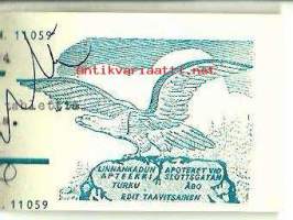 Linnankadun Apteekki Edit Taavitsainen , resepti  signatuuri   1960