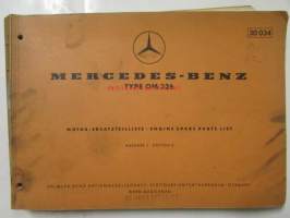 Mercedes -Benz Type OM 326, (30034), Motor-Ersatzteilliste ausgabe E, Stand von juli 1962 Änderungen vorbehalten.  -  Engine Spare parts list edition E, As per