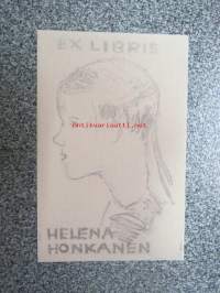 Ex Libris Helena Honkanen -kirjanomistajan merkki