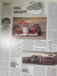 Vauhdin Maailma 1995 nr 4 -mm. Formula 1 Brasilia GP, Mitä on INDYCAR?, RRalli-MM Portugal, Ralli-SM jyväskylä oulu, Lontoo Mexico ralli, Toyota Corolla V8,