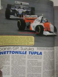 Vauhdin Maailma 1995 nr 12 -mm. Formula 1 Suzuka ja Adeleide GP:t, Ralli-MM RAC ja Katalonia, Team Lotus historia osa 2, Formula Ford Festival, Keke Rosberg, Olds