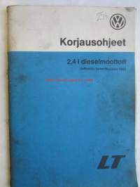 Volkswagen korjausohjeet 2,4 l dieselmoottori, julkaistu tammikuu 1982 korvaa aiemman 1978 julkaistun korjausohjevihkon.