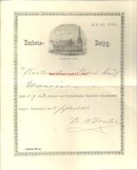 Embets Betyg Tammerfors 1893 - virkatodistus
