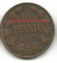 10 penniä  1907