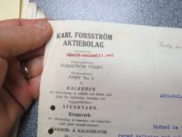 Karl Forsström Ab, Förby 19.12.1921 -asiakirja