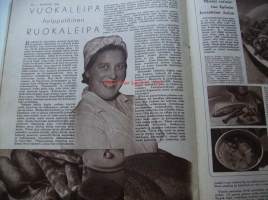 Kotiliesi 1953 nr 8  - alppiorvokki, vuokaleipiä, perhealbumi