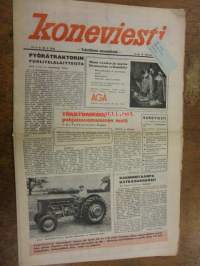Koneviesti 1958 / 4 . 26.2.1958 sis. mm. seur. artikkelit / kuvat; Koeajo Fiat 500.Massey-Ferguson 65 traktori.Traktorireki,pohjoissuomalainen malli.ym