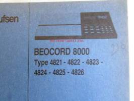 Bang &amp; Olufsen Beocord 8000 -Huolto-ohjekirja, katso tarkemmat tyyppimerkinnät kuvista