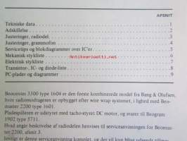 Bang &amp; Olufsen Beocenter 3300 -Huolto-ohjekirja, katso tarkemmat tyyppimerkinnät kuvista
