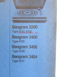 Bang &amp; Olufsen Beogram 2200, 2400, 3400, 3404 -Huolto-ohjekirja, katso tarkemmat tyyppimerkinnät kuvista