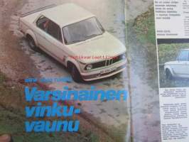 Vauhdin Maailma 1974 nr 10 -mm. BMW 2002 Turbo varsinainen vinkuvaunu, Kesoil-ralli Mikkola ja mäkkylä menon määrää, Nortti 500 Hitaimmin kiiruhtanut voittaa,