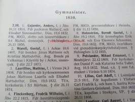 Åbo gymnasii matrikel (oppilaat, opettajat, rehtorit 1830-1869)