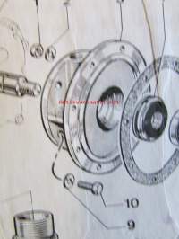 Bernard Motoeurs Illustrated Parts Catalogue, Engines Types 18B, 318A, 328A -Kiskoporakone Varaosaluettelo, katso kuvasta mallinumerot tarkemmin