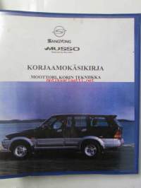 SSangYong Musso -korjaamokäsikirja moottori ja Korin tekniikka (602EL)