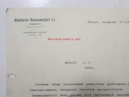 Alastaron Osuusmeijeri r .l., Alastaro toukokuuta 27. 1939. -asiakirja