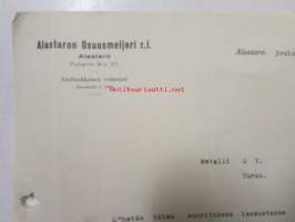 Alastaron Osuusmeijeri r.l.  Alastaro joulukuun 13. 1939 - asiakirja