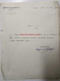 Alastaron Osuusmeijeri r.l.  Alastaro joulukuun 13. 1939 - asiakirja