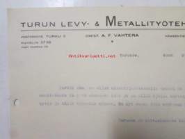Turun levy- &amp; Metallityötehdas, Turussa elokuun 28. 1936 -asiakirja