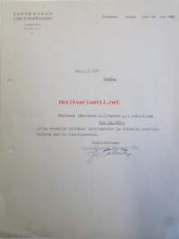 Janakkalan Osuusmeijeri, toukokuun 23. 1940 -asiakirja