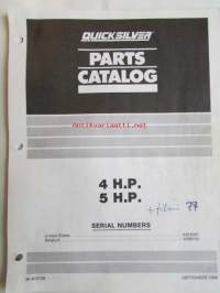 Quicksilver parts catalog 4 H.P., 5 H.P. -Katso tarkemmat malli merkinnät kuvasta