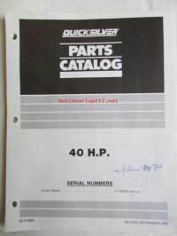 Quicksilver parts catalog 40 H.P. -Katso tarkemmat malli merkinnät kuvasta