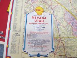 Shell Road Map Nevada, Utah -tiekartta