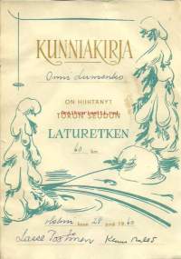 Kunniakirja , on hiihtänyt Turun seudun Laturetken 60 km 1960