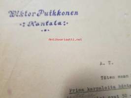 Viktor Puikkonen Kantala , Kantala joulukuun 14. 1922 -asiakirja