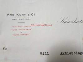 And. Kurt &amp; Co Aktiebolag, 26. september 26. 1921. -asiakirja