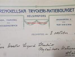 Freckellska Tryckeri-Aktiebolaget 8. okt. 1912. -asiakirja