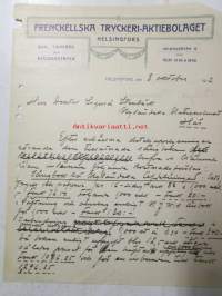 Freckellska Tryckeri-Aktiebolaget 8. okt. 1912. -asiakirja