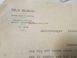 Nils Burud Aktiebolaget 29. juli 1921. -asiakirja
