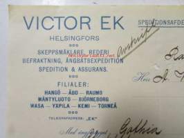 Victos EK Helsingfors, Rauma 27/11. 1915. -asiakirja