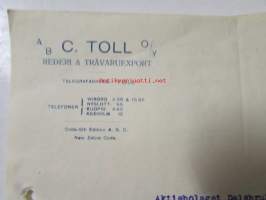A/B C Toll O/Y Rederi &amp; Trävaruexport, Wiborg 16 April 1921. -asiakirja
