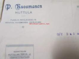 P.Kuosmanen Huttula, Huttula toukokuun 10. 1921. -asiakirja