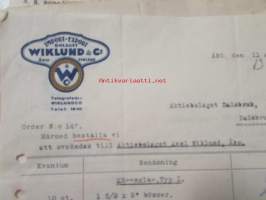 Wiklund Import Export bolaget, Abå 11. april 1921. -asiakirja