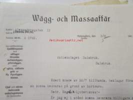 Wägg- och Massaaffär, Helsingfors 3/8 1921. -asiakirja