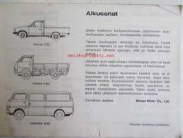 Datsun Pick-Up 720, Homer F20, Caravan E20 -Käyttöohjekirja