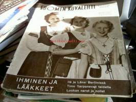 Suomen Kuvalehti 6/1954. (6.2.)Äkkivääriä ja muita piippuja, Taitavia tennistähtiä