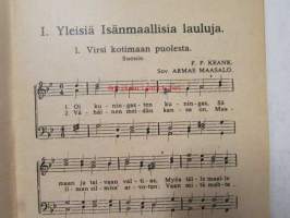 Isänmaallisia lauluja -Miesäänisten laulukuntien ohjelmistoa. 1. vihko