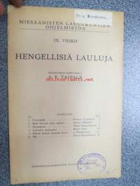 Hengellisiä lauluja kokoelman toimitanut E. A. Taipale,  Miesäänisten laulukuntien ohjelmistoa IX vihko 1925