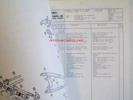 Underhaug Model 1102-1106 Ridgers, Spare parts list  - Multauskone - varaosaluettelo englanniksi