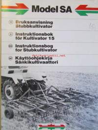 Underhaug Model SA Sänkikultivaattori -käyttöohjekirja