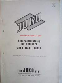 JUKO Maxi Super Reservdelskatalog för rensverk, Gällande för tillverningsnummer från N 5-1157