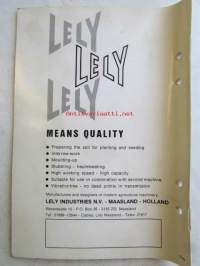 Lely Lelyterra Rotary Harrow, Operators manual and parts list, Type 310-32, 355-32, 360-32, 405-32, 410-32 -varaosaluettelo