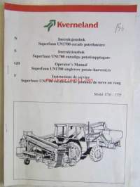 Kvernerland Superfaun UNI1700 Singlerow potato harvester, Operator&#039;s Manual, Model 1720 - 1725