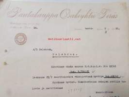 Rautakauppa Osakeyhtiö Teräs, Vaasa huhtikkun 7. 1921 -asiakirja
